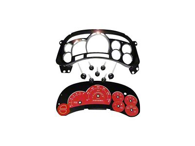 US Speedo Escalade Edition Gauge Cluster Kit; MPH; Red (2006 Sierra 1500)