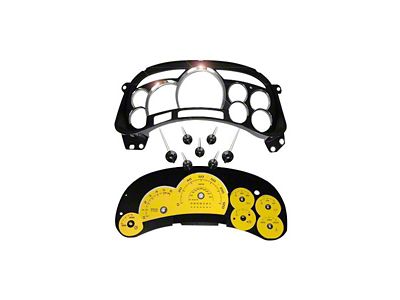 US Speedo Escalade Edition Gauge Cluster Kit; MPH; Yellow (2006 Sierra 1500 w/ Transmission Temperature Gauge)