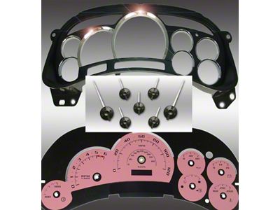 US Speedo Escalade Edition LED Ready Gauge Cluster Kit; MPH; Pink (03-05 Sierra 1500 w/ Transmission Temperature Gauge)