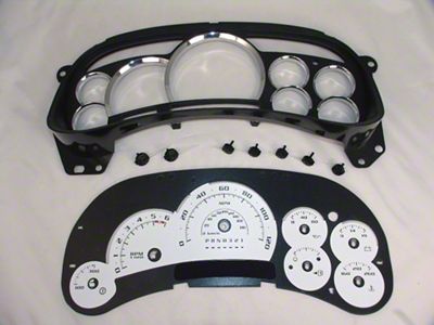 US Speedo Escalade Edition LED Ready Gauge Face; MPH; White (2006 Sierra 1500 w/ Transmission Temperature Gauge)