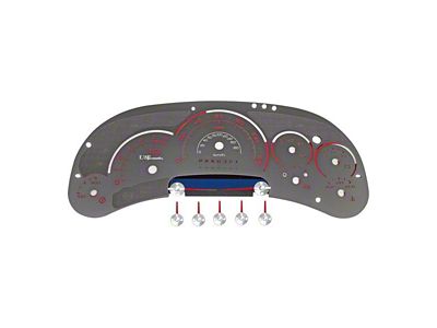 US Speedo Stainless Edition Gauge Face; MPH; Red (2006 Sierra 1500)