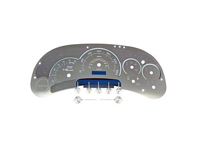US Speedo Stainless Edition Gauge Face Style 2; MPH; White (03-05 Sierra 1500 w/ Transmission Temperature Gauge)