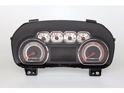 US Speedo Stainless Edition Gauge Face; MPH; Red (15-19 6.6L Duramax Sierra 3500 HD)