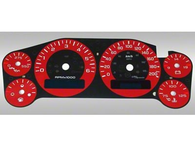 US Speedo Daytona Edition Gauge Face; KMH; Red (07-13 Silverado 1500)