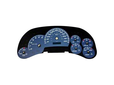 US Speedo Daytona Edition Gauge Face; MPH; Blue (03-05 Silverado 1500 w/ Transmission Temperature Gauge)