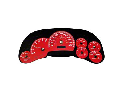 US Speedo Daytona Edition Gauge Face; MPH; Red (03-05 Silverado 1500 w/ Transmission Temperature Gauge)