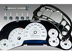 US Speedo Escalade Edition Gauge Cluster Kit; KMH; White (2006 Silverado 1500 w/ Transmission Temperature Gauge)