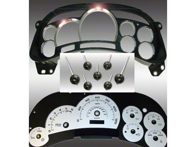 US Speedo Escalade Edition LED Ready Gauge Face; MPH; Silver (03-05 Silverado 1500 w/ Transmission Temperature Gauge)