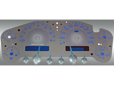 US Speedo Stainless Edition Gauge Face; KMH; Blue (07-13 Silverado 1500)