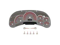 US Speedo Stainless Edition Gauge Face; MPH; Red (03-05 Silverado 1500 w/ Transmission Temperature Gauge)