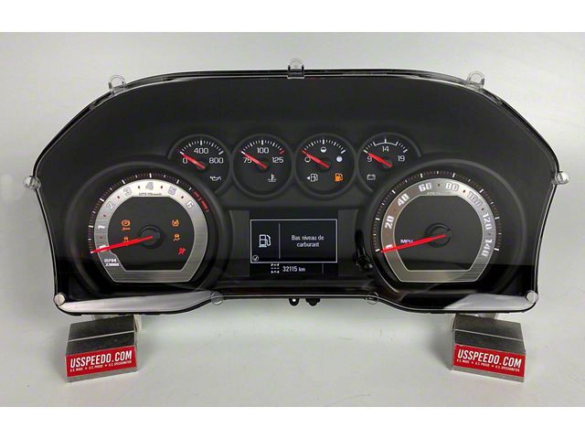 US Speedo Stainless Edition Gauge Face; MPH; Red (19-24 Silverado 1500 Custom Trail Boss)