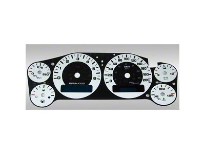 US Speedo Daytona Edition Gauge Face; KMH; White (07-14 6.0L Silverado 2500 HD)