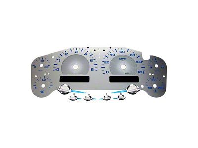 US Speedo Stainless Edition Gauge Face; MPH; Blue (07-14 6.0L Silverado 3500 HD)