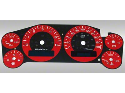 US Speedo Daytona Edition Gauge Face; KMH; Red (07-14 Yukon)