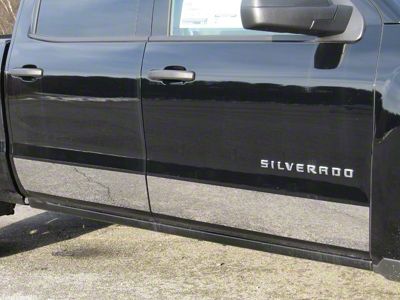 U-Type Body Side Moldings; Polished (14-18 Silverado 1500 Crew Cab)