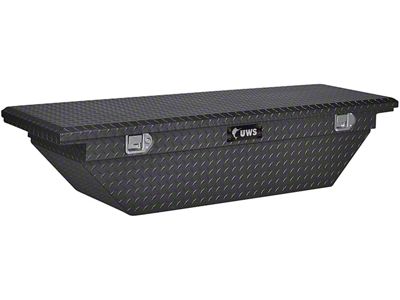 UWS 63-Inch Aluminum Low Profile Angled Crossover Tool Box; Matte Black (15-24 Colorado)