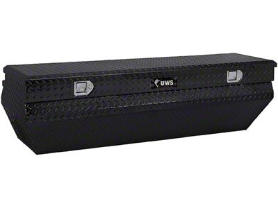 UWS 55-Inch Aluminum Wedge Angled Utility Chest Tool Box; Gloss Black (97-24 F-150 Styleside)