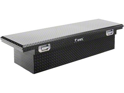 UWS 69-Inch Aluminum Crossover Tool Box with Pull Handles; Gloss Black (97-24 F-150 Styleside w/ 6-1/2-Foot & 8-Foot Bed)