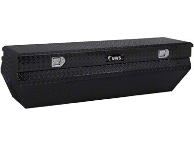 UWS 62-Inch Aluminum Wedge Angled Utility Chest Tool Box; Gloss Black (11-24 F-350 Super Duty)