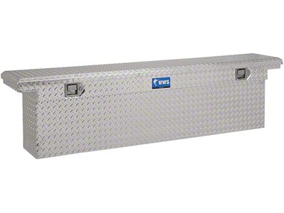 UWS 69-Inch Aluminum Deep Slim Low Profile Crossover Tool Box; Bright (09-24 RAM 1500 w/o RAM Box)