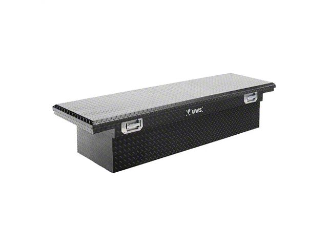 UWS 72-Inch Aluminum Crossover Tool Box with Pull Handles; Gloss Black (03-24 RAM 2500 w/o RAM Box)
