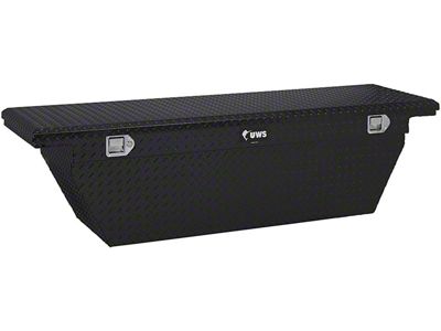 UWS 69-Inch Aluminum Deep Angled Crossover Tool Box; Gloss Black (99-24 Sierra 1500)