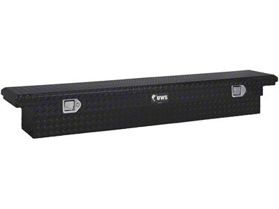 UWS 69-Inch Aluminum Slim Low Profile Crossover Tool Box; Gloss Black (99-24 Sierra 1500)