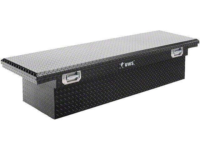 UWS 69-Inch Aluminum Crossover Tool Box with Pull Handles; Gloss Black (07-24 Sierra 2500 HD)