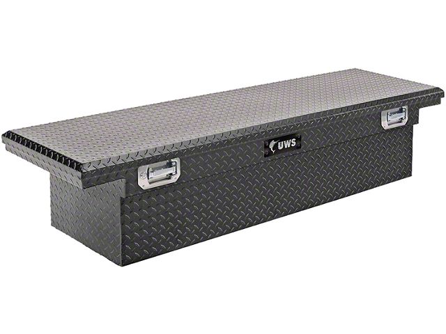 UWS 69-Inch Aluminum Crossover Tool Box with Pull Handles; Matte Black (07-24 Sierra 2500 HD)