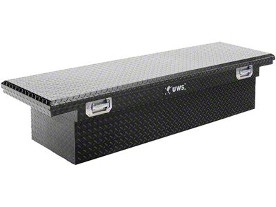 UWS 69-Inch Aluminum Crossover Tool Box with Pull Handles; Gloss Black (99-24 Silverado 1500 Fleetside)