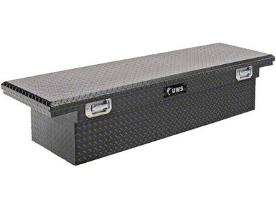 UWS 69-Inch Aluminum Crossover Tool Box with Pull Handles; Matte Black (99-25 Silverado 1500 Fleetside)