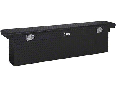 UWS 69-Inch Aluminum Deep Low Profile Slim-Line Crossover Tool Box; Gloss Black (99-25 Silverado 1500 Fleetside)
