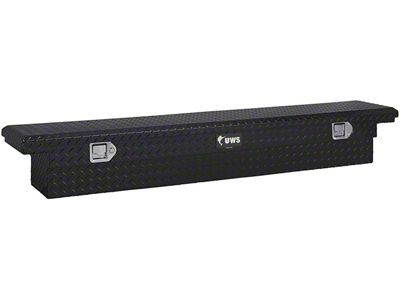 UWS 69-Inch Aluminum Slim Low Profile Crossover Tool Box; Gloss Black (99-25 Silverado 1500)