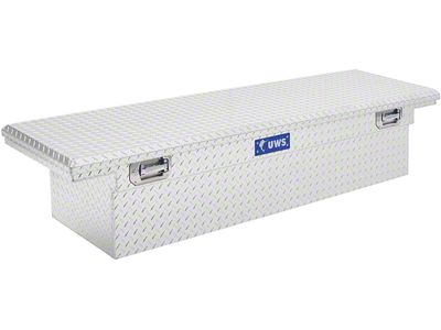 UWS 69-Inch Aluminum Crossover Tool Box with Pull Handles; Bright (07-24 Silverado 2500 HD)