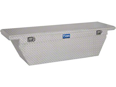 UWS 69-Inch Aluminum Deep Angled Crossover Tool Box; Bright (07-24 Silverado 2500 HD)