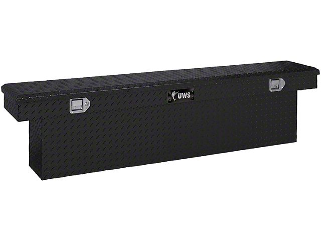 UWS 69-Inch Aluminum Deep Slim-Line Crossover Tool Box; Gloss Black (07-24 Silverado 2500 HD)