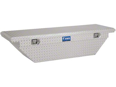 UWS 69-Inch Aluminum Low Profile Angled Crossover Tool Box; Bright (07-24 Silverado 2500 HD)