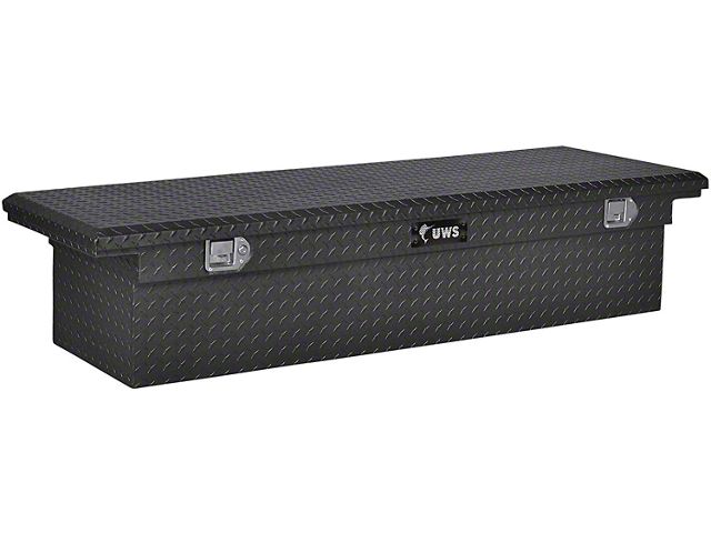 UWS 69-Inch Aluminum Low Profile Crossover Tool Box; Matte Black (07-24 Silverado 2500 HD)