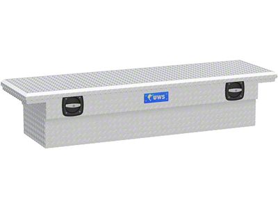 UWS 69-Inch Aluminum Low Profile Secure Lock Crossover Tool Box; Bright (07-24 Silverado 2500 HD)