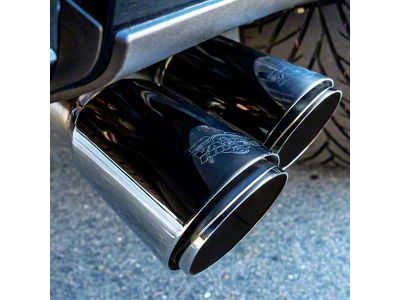 Vance & Hines HoleShot Series Performance Single Exhaust System with Twin Slash Polished Tips; Side Exit (15-20 5.0L F-150)