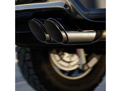 Vance & Hines HoleShot Series Performance Dual Exhaust System with Twin Slash Polished Tips; Rear Exit (19-25 5.3L Silverado 1500 w/ Factory Dual Exhaust)