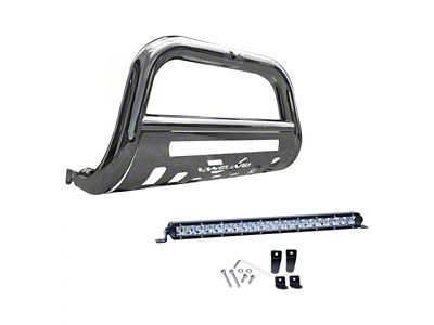 3-Inch Bull Bar with 18-Inch LED Light Bar; Stainless Steel (04-25 F-150, Excluding Raptor)