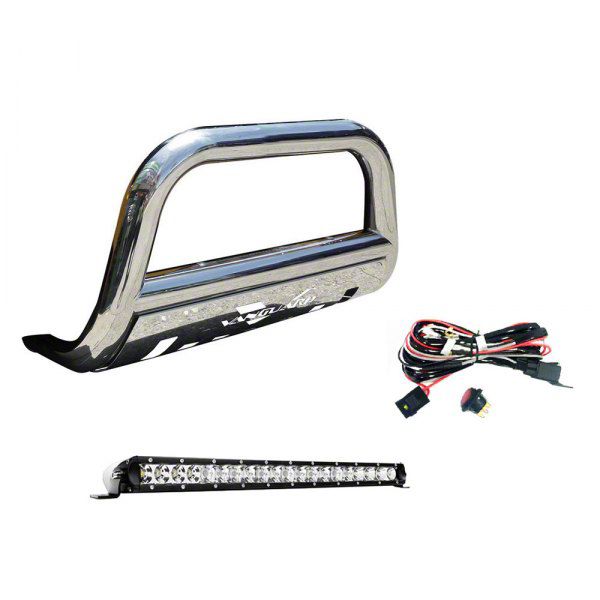 3-Inch Bull Bar with 20-Inch LED Light Bar; Stainless Steel (04-24 F-150, Excluding Raptor)