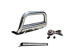 3-Inch Bull Bar with 20-Inch LED Light Bar; Stainless Steel (04-25 F-150, Excluding Raptor)