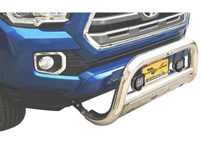 Bull Bar with 2.50-Inch LED Cube Lights; Stainless Steel (04-25 F-150, Excluding Raptor)