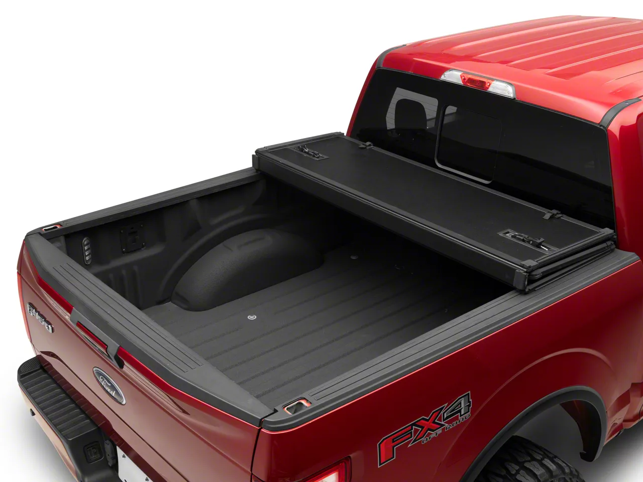 Hard Tri-Fold Tonneau Cover; Black (15-24 F-150)