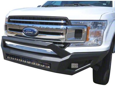 HD Front Bumper with Hoop; Black (18-20 F-150, Excluding Raptor)