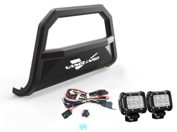 Optimus Bull Bar with 2.50-Inch LED Cube Lights; Black (04-24 F-150, Excluding Raptor)