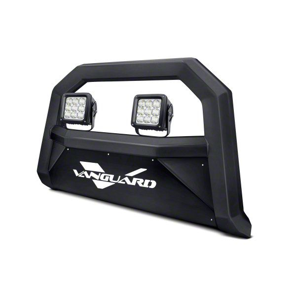 Optimus Bull Bar with 4.50-Inch LED Cube Lights; Black (04-24 F-150, Excluding Raptor)