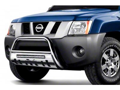 Bull Bar with Skid Plate and 18-Inch LED Light Bar; Stainless Steel (09-18 RAM 1500, Excluding Rebel)